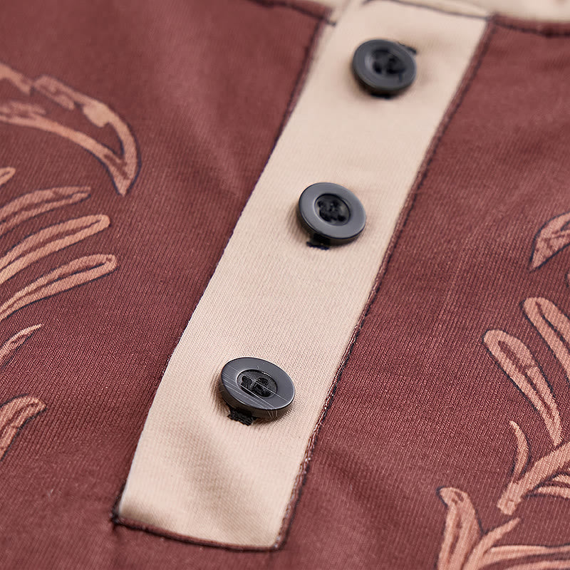 Vintage Henley-Shirt im Westernstil mit Aztekenmuster für Herren - image 5