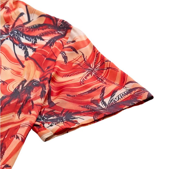 Herren-Sommerhemd mit Palmenmuster in Orange für Strand und Freizeit - image 8