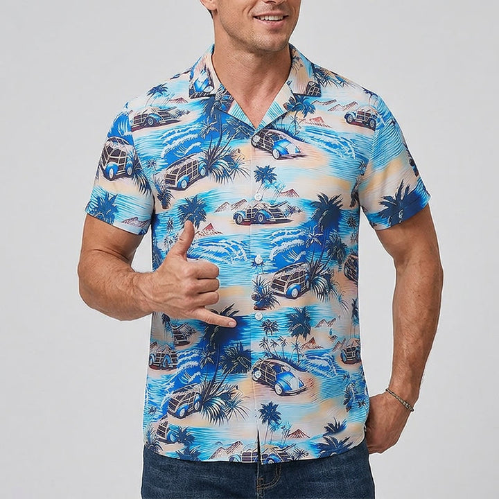 Herren-Sommerhemd für Strandurlaub im Hawaii-Stil mit Knöpfen - image 1