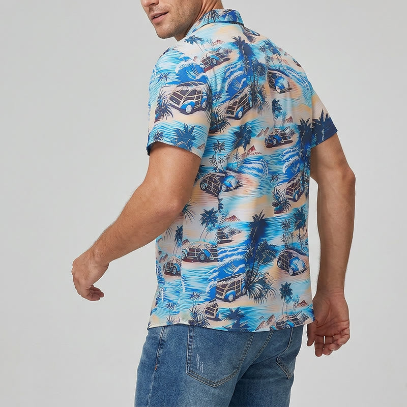 Herren-Sommerhemd für Strandurlaub im Hawaii-Stil mit Knöpfen - image 3
