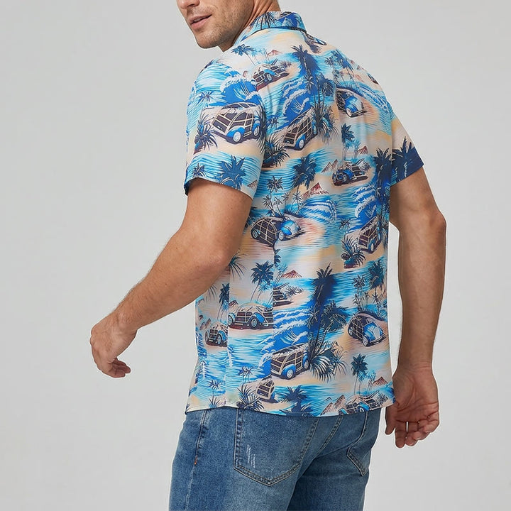 Herren-Sommerhemd für Strandurlaub im Hawaii-Stil mit Knöpfen - image 3