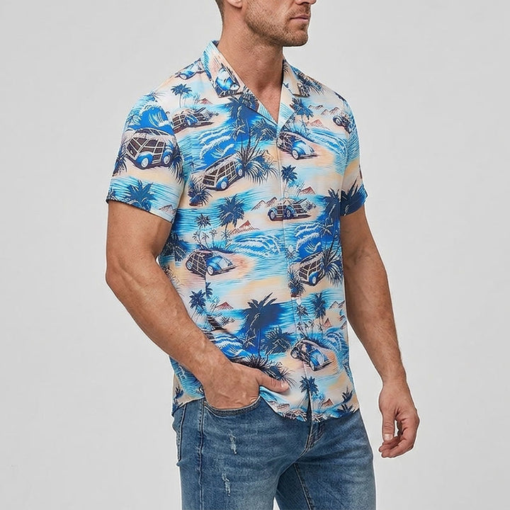 Herren-Sommerhemd für Strandurlaub im Hawaii-Stil mit Knöpfen - image 2