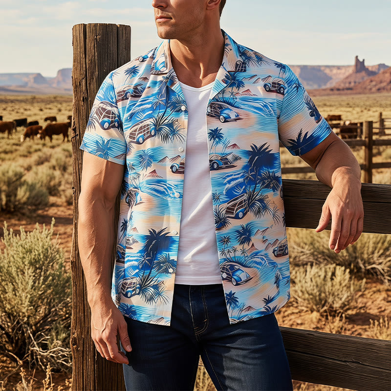 Herren-Sommerhemd für Strandurlaub im Hawaii-Stil mit Knöpfen - Mehrfarbig - 5XL - image 0