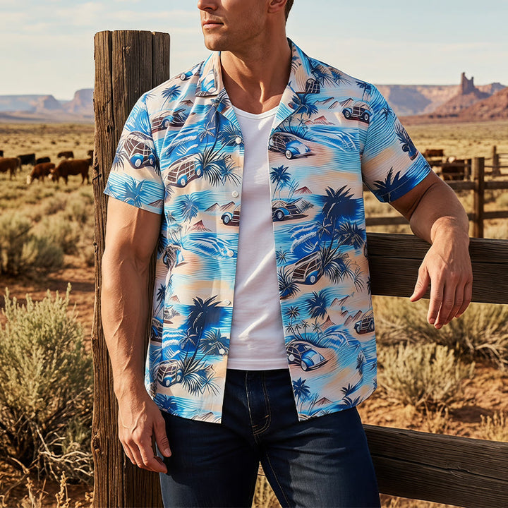 Herren-Sommerhemd für Strandurlaub im Hawaii-Stil mit Knöpfen - Mehrfarbig - 5XL - image 0