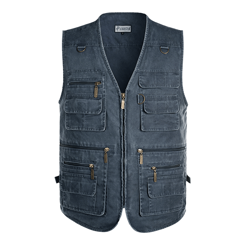 Herren-Outdoorweste aus gewaschenem Canvas mit mehreren Reißverschlusstaschen - image 10