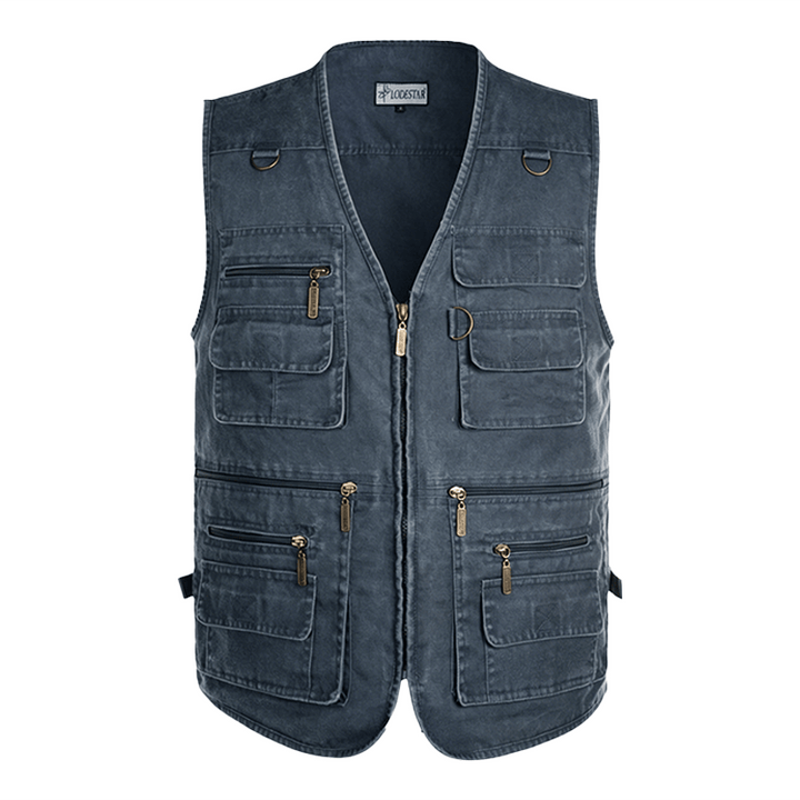 Herren-Outdoorweste aus gewaschenem Canvas mit mehreren Reißverschlusstaschen - image 10