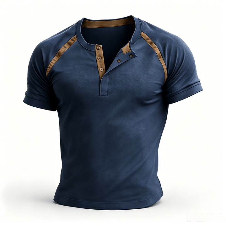 Vintage-gewaschenes Herren-Sommer-Freizeit-Henley-Shirt - image 12