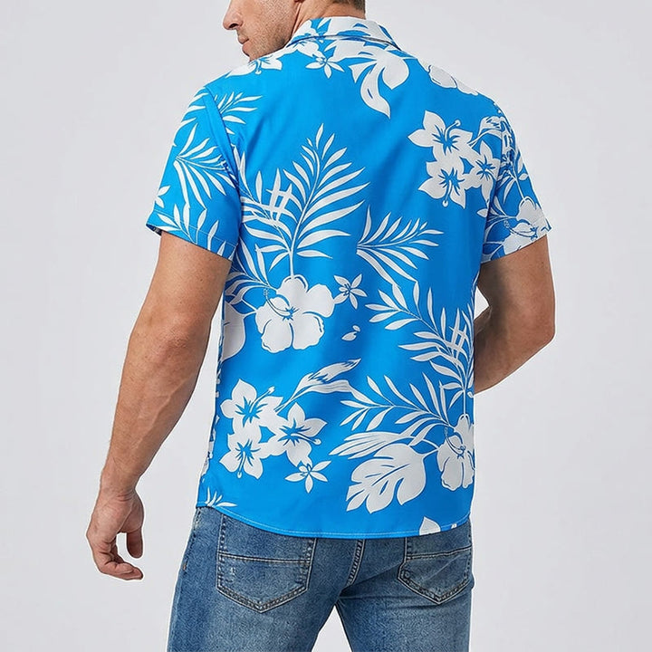 Lässiges Herrenhemd mit Blumen- und Blätterprint für den Sommerurlaub - image 3