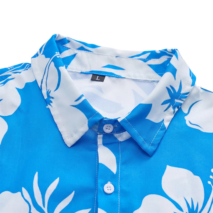 Lässiges Herrenhemd mit Blumen- und Blätterprint für den Sommerurlaub - image 4