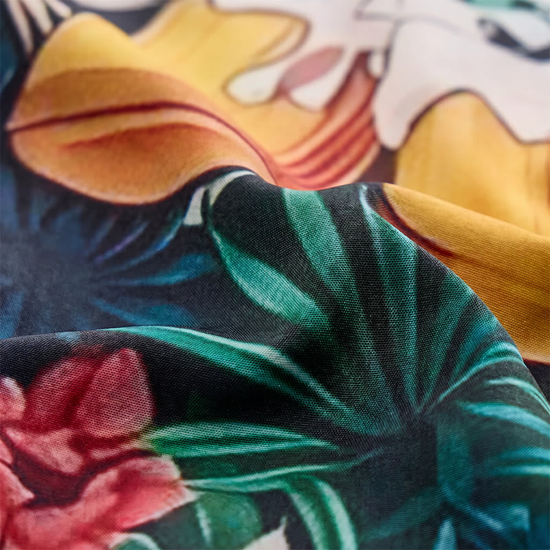 Herren-Bierkrug mit tropischem Palmen- und Blumenmuster, lässige Hawaiihemden - image 5