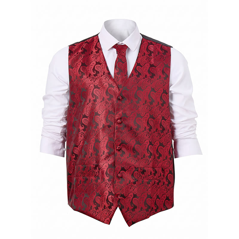 Herren-Allround-Set mit Weste im Paisley-Muster, 3-in-1-Anzugweste - image 15