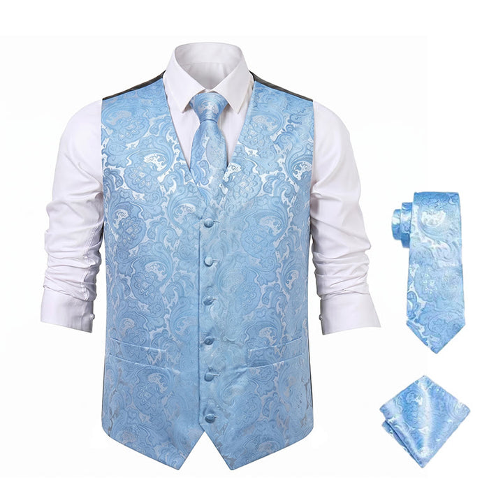 Herren-Allround-Set mit Weste im Paisley-Muster, 3-in-1-Anzugweste - image 18