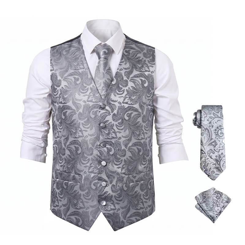 Herren-Allround-Set mit Weste im Paisley-Muster, 3-in-1-Anzugweste - image 19