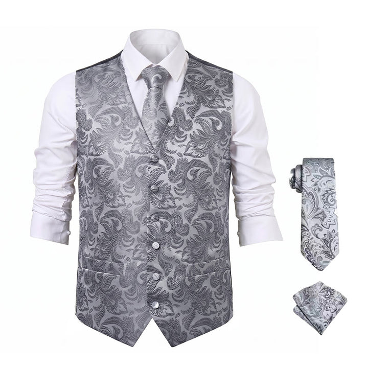 Herren-Allround-Set mit Weste im Paisley-Muster, 3-in-1-Anzugweste - image 19