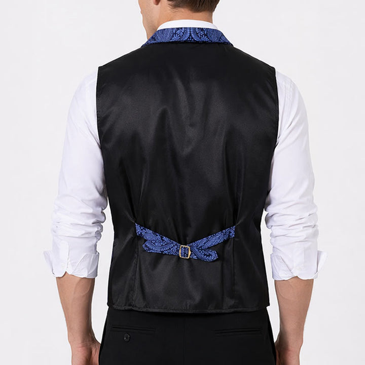 Viktorianische Herren-Anzugweste aus Chenille mit floralem Jacquard-Muster im Gothic-Stil - image 3