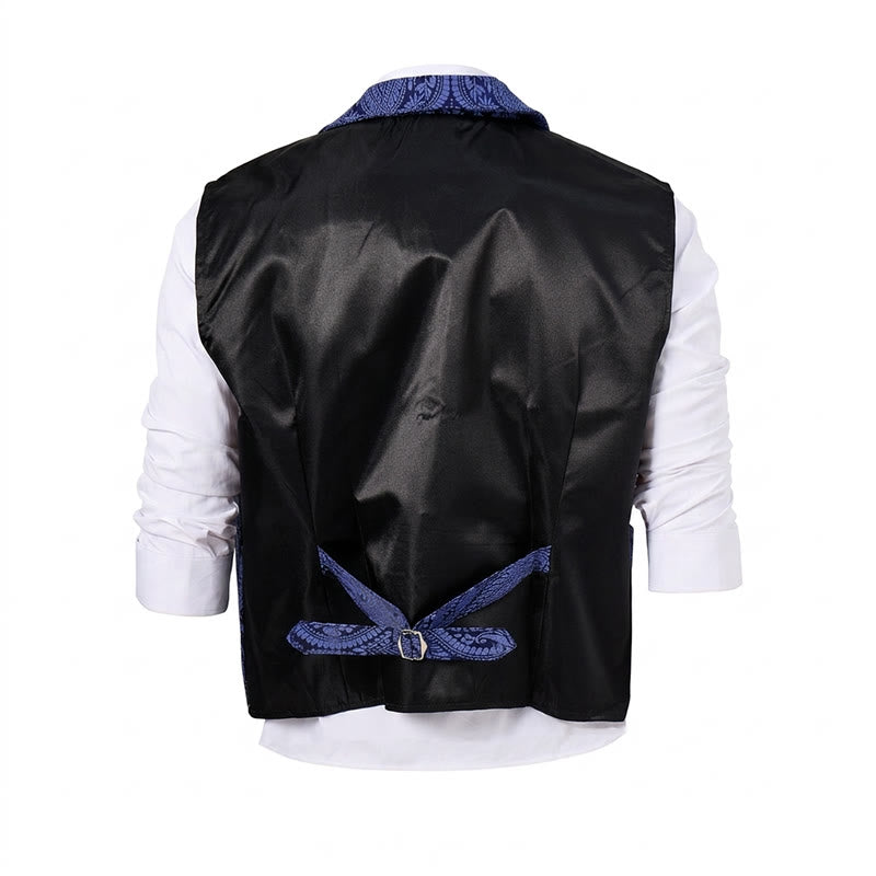 Viktorianische Herren-Anzugweste aus Chenille mit floralem Jacquard-Muster im Gothic-Stil - image 11
