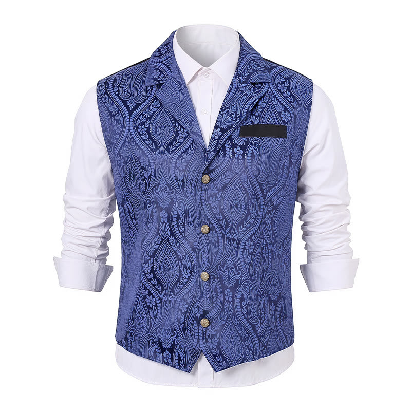 Viktorianische Herren-Anzugweste aus Chenille mit floralem Jacquard-Muster im Gothic-Stil - image 10