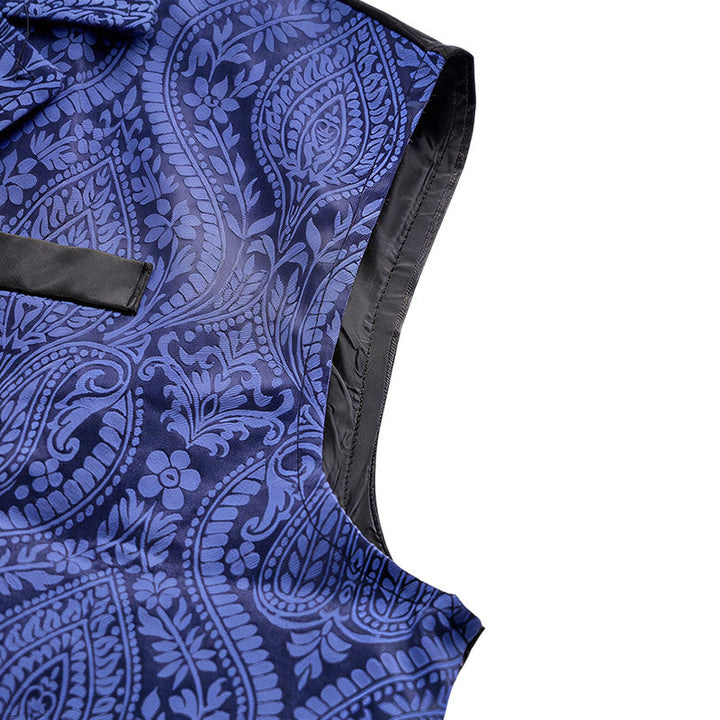 Viktorianische Herren-Anzugweste aus Chenille mit floralem Jacquard-Muster im Gothic-Stil - image 7