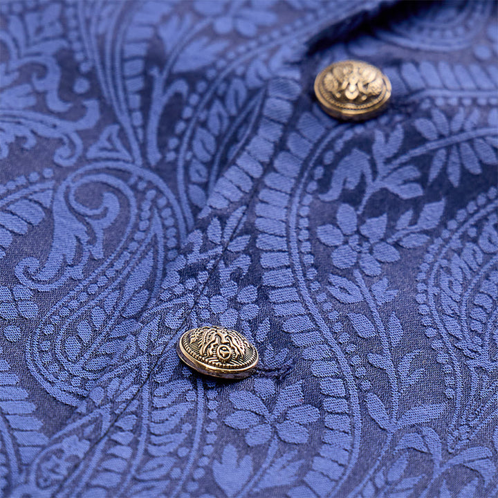 Viktorianische Herren-Anzugweste aus Chenille mit floralem Jacquard-Muster im Gothic-Stil - image 8