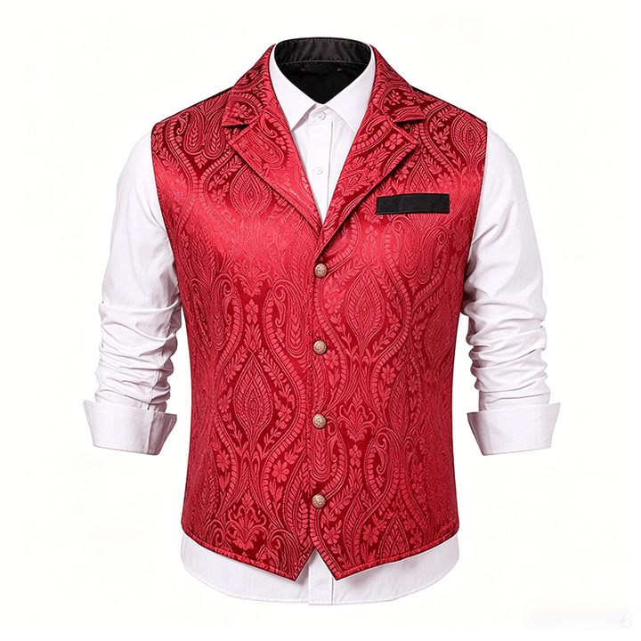 Viktorianische Herren-Anzugweste aus Chenille mit floralem Jacquard-Muster im Gothic-Stil - image 13