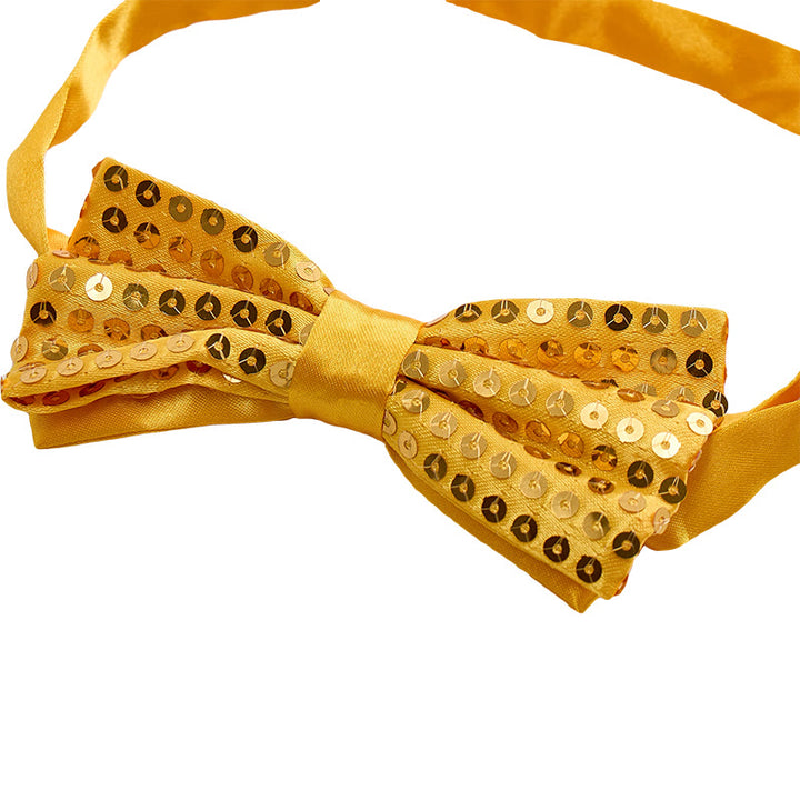 2-teiliger Herren-Partyanzug mit goldener Pailletten-Glitzerweste und Fliege - image 4