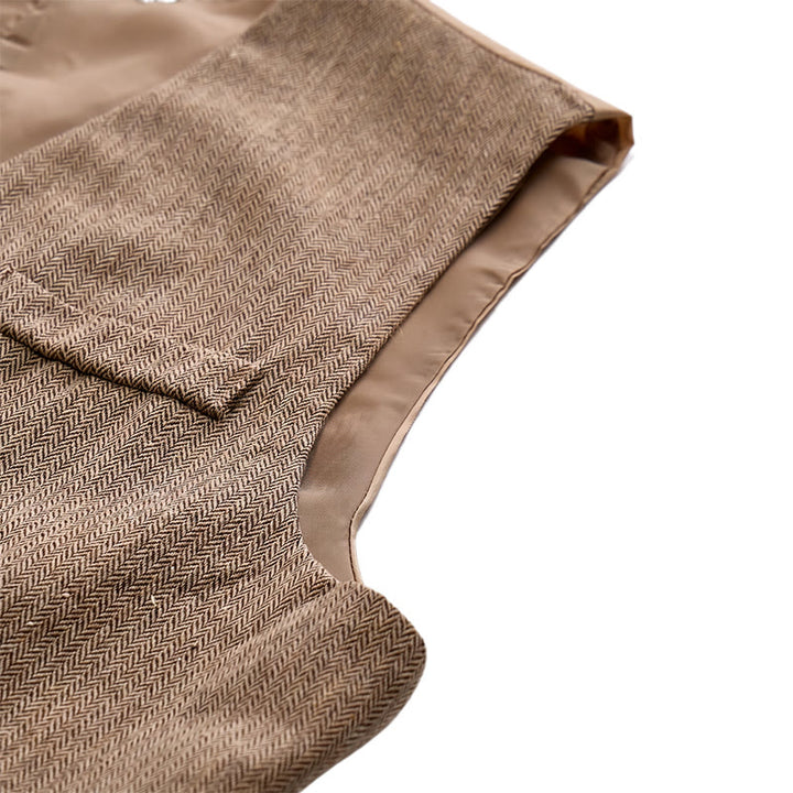 2-teiliges Herren-Anzugset in rustikalem Khaki mit passender Fliege und Paisley-Muster - image 9