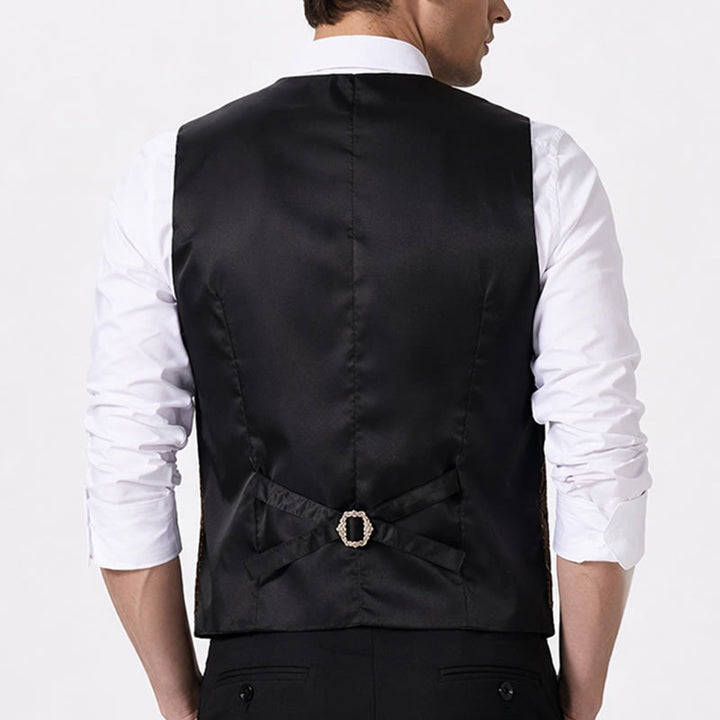 Herren-Anzugweste im urbanen, zweifarbigen Lagenlook mit angedeutetem Lagenmuster - image 3