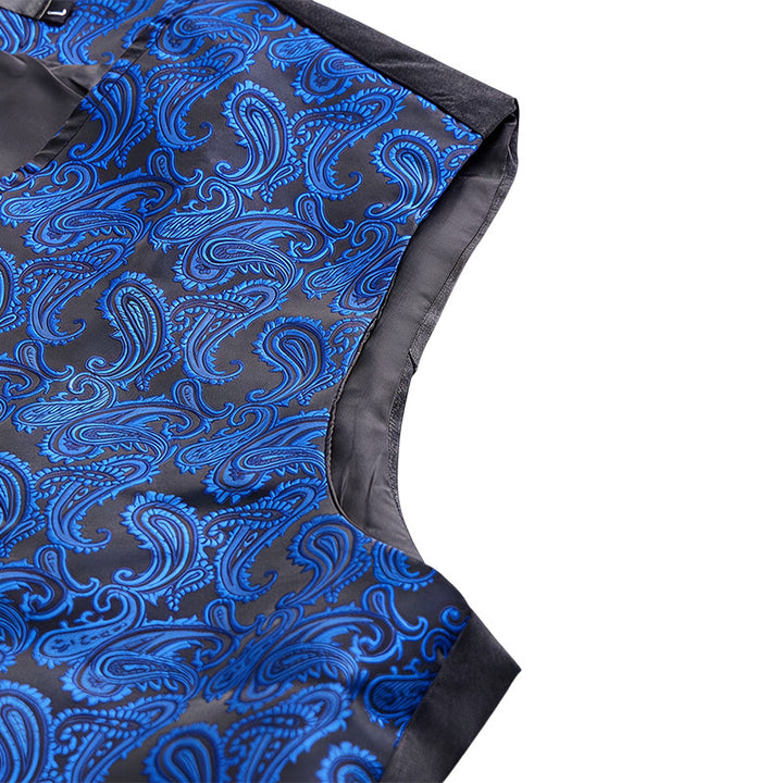 Herren-Anzugweste mit Paisley-Blumenmuster und Fliege - image 10