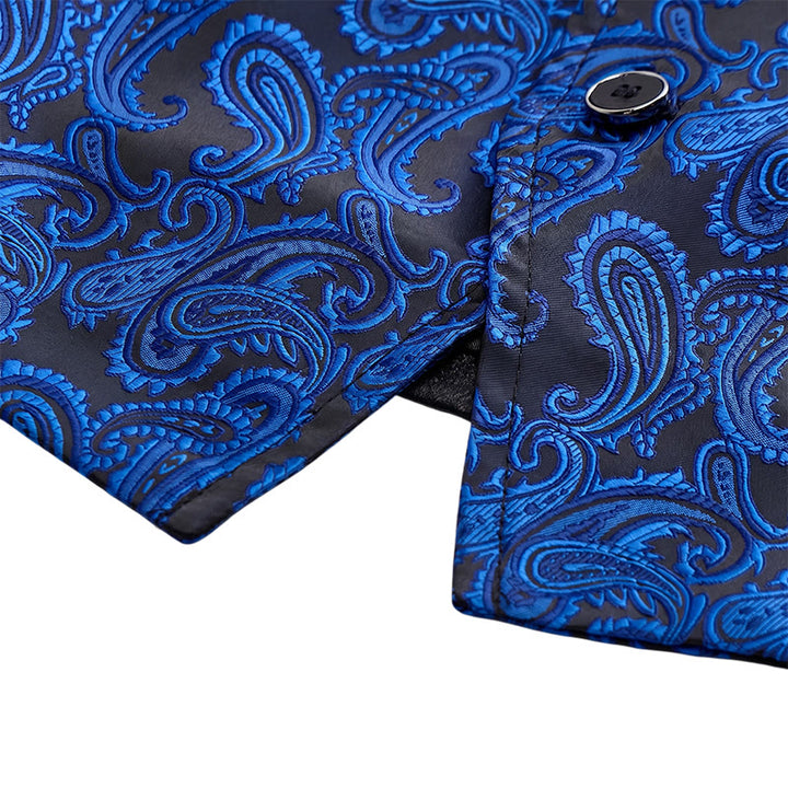 Herren-Anzugweste mit Paisley-Blumenmuster und Fliege - image 13