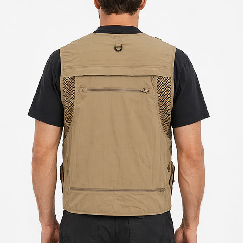 Leichte, mit mehreren Taschen ausgestattete und mit Netzgewebe gefütterte Angelweste - image 2