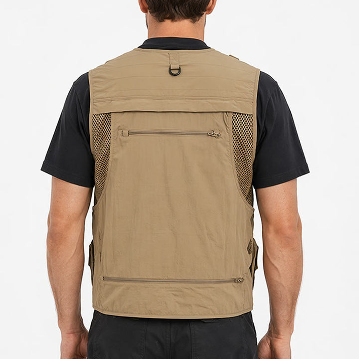 Leichte, mit mehreren Taschen ausgestattete und mit Netzgewebe gefütterte Angelweste - image 2