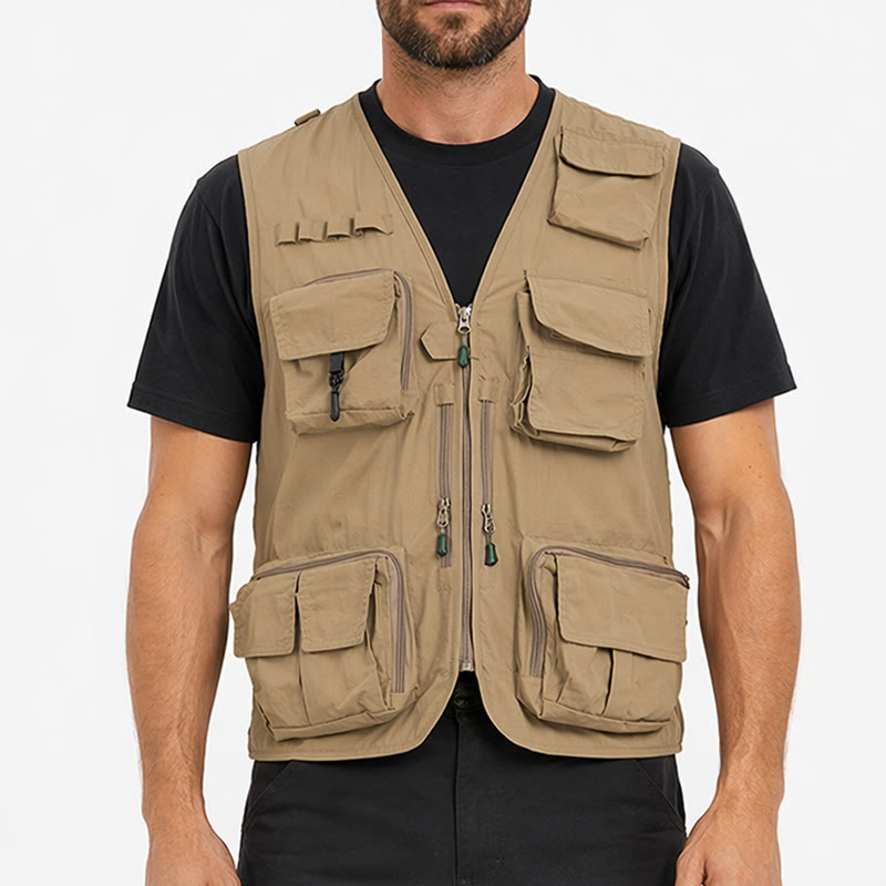 Leichte, mit mehreren Taschen ausgestattete und mit Netzgewebe gefütterte Angelweste - image 1