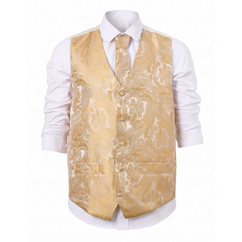 Herren-Weste im Vintage-Paisley-Jacquard-Muster, formelle Anzugweste - image 15
