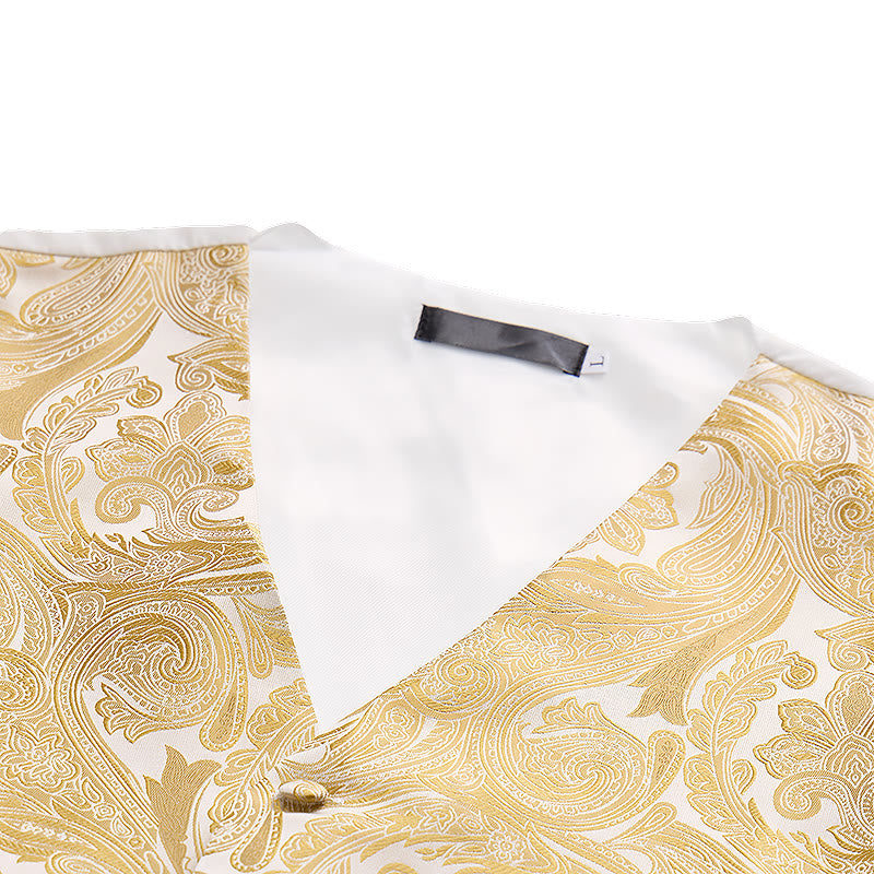 Herren-Weste im Vintage-Paisley-Jacquard-Muster, formelle Anzugweste - image 7