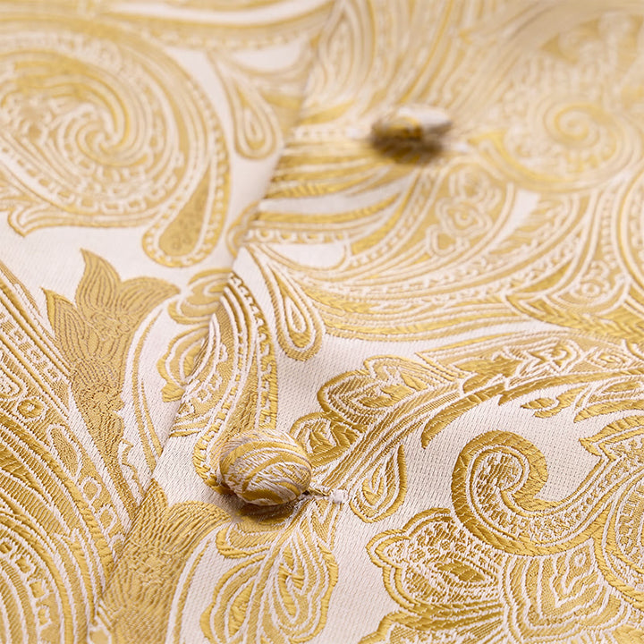Herren-Weste im Vintage-Paisley-Jacquard-Muster, formelle Anzugweste - image 8