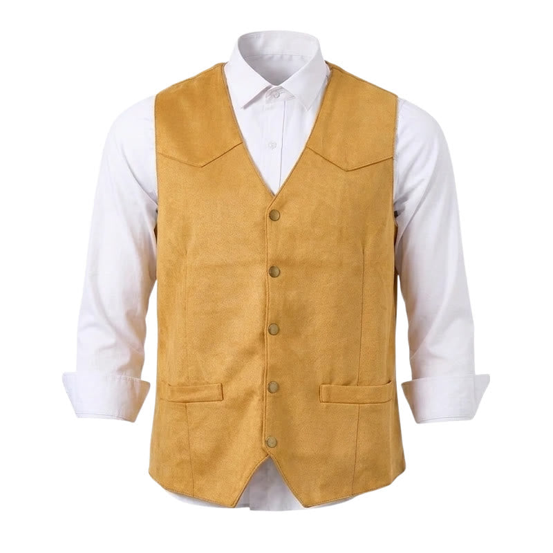 Lässige Herrenweste im Western-Wildleder-Look zum Layern - image 9