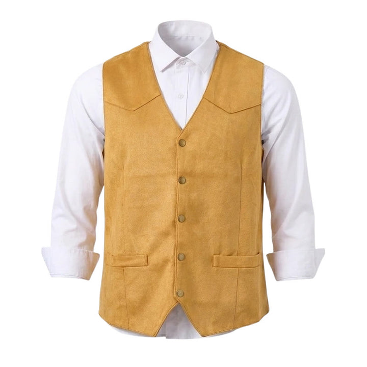 Lässige Herrenweste im Western-Wildleder-Look zum Layern - image 9