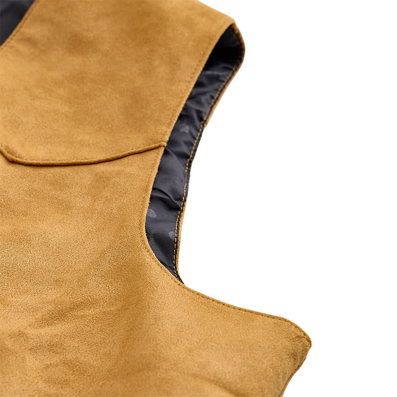 Lässige Herrenweste im Western-Wildleder-Look zum Layern - image 5
