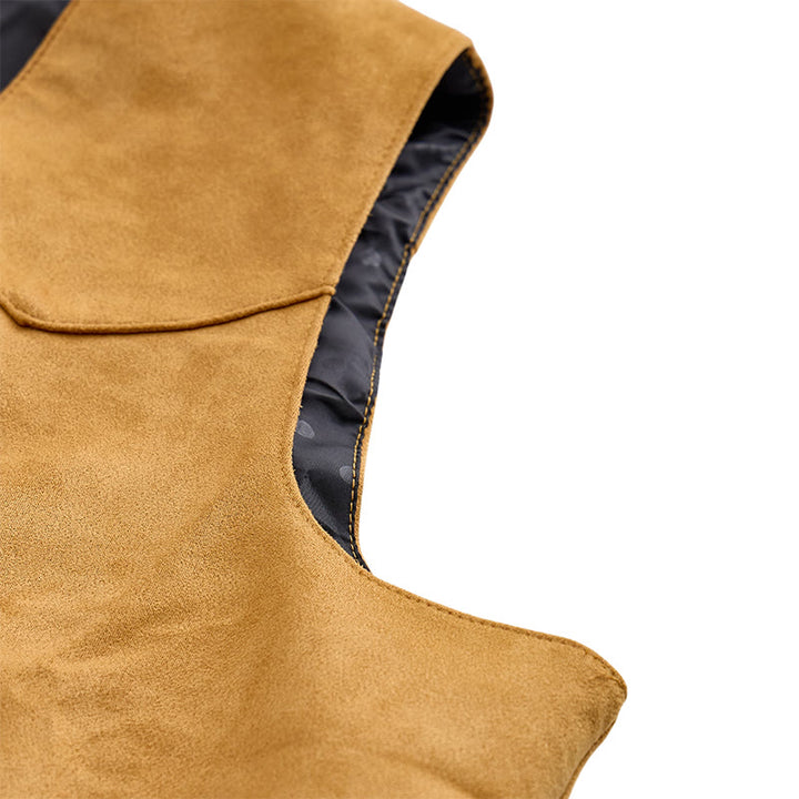 Lässige Herrenweste im Western-Wildleder-Look zum Layern - image 5