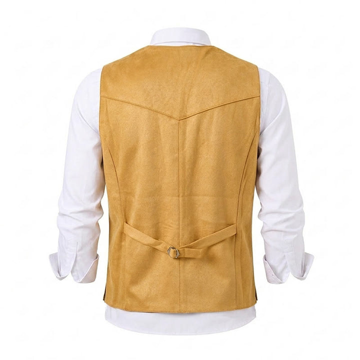 Lässige Herrenweste im Western-Wildleder-Look zum Layern - image 10