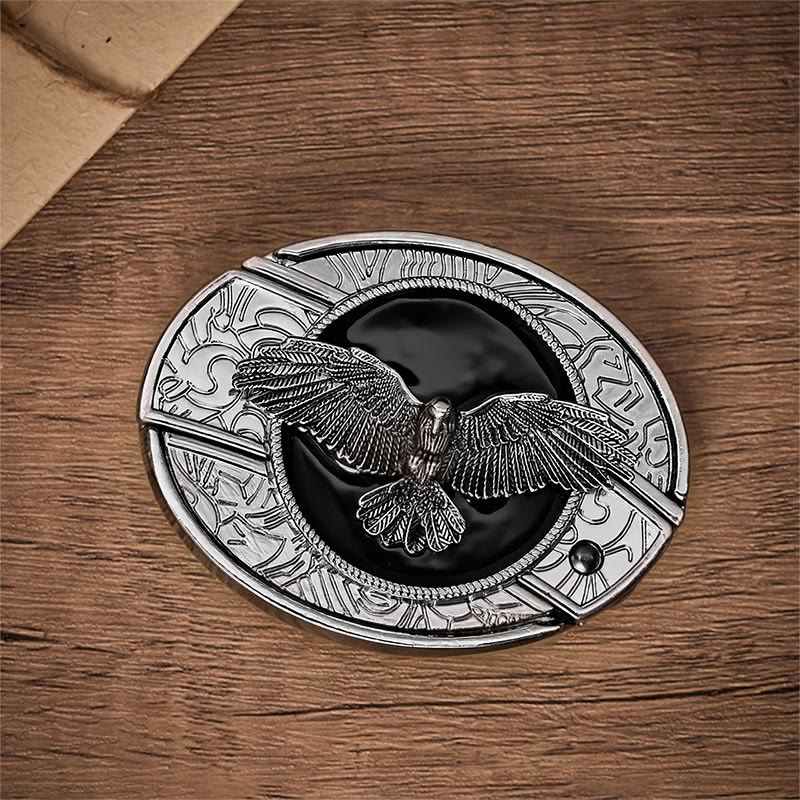 Schwarzer Freedom Eagle DIY Verstecktes Klappmesser Schnalle Ledergürtel - image 10