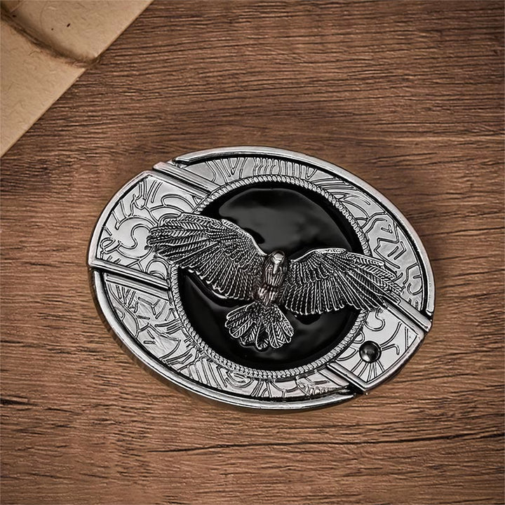 Schwarzer Freedom Eagle DIY Verstecktes Klappmesser Schnalle Ledergürtel - image 10