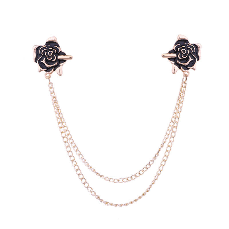 Rosendorn-Brosche im Gothic-Stil für Hemden - Schwarz & Gold - image 6