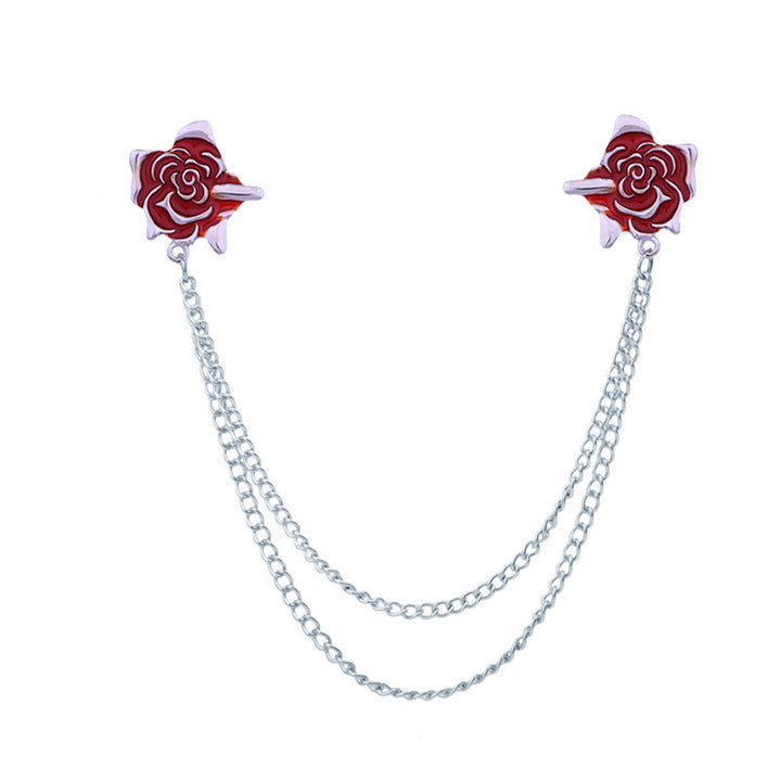 Rosendorn-Brosche im Gothic-Stil für Hemden - Rot & Silber - image 10