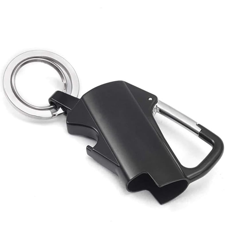 3-in-1 EDC-Schlüsselanhänger mit Werkzeug, Karabiner und Feuerzeugetui - Schwarz - image 1