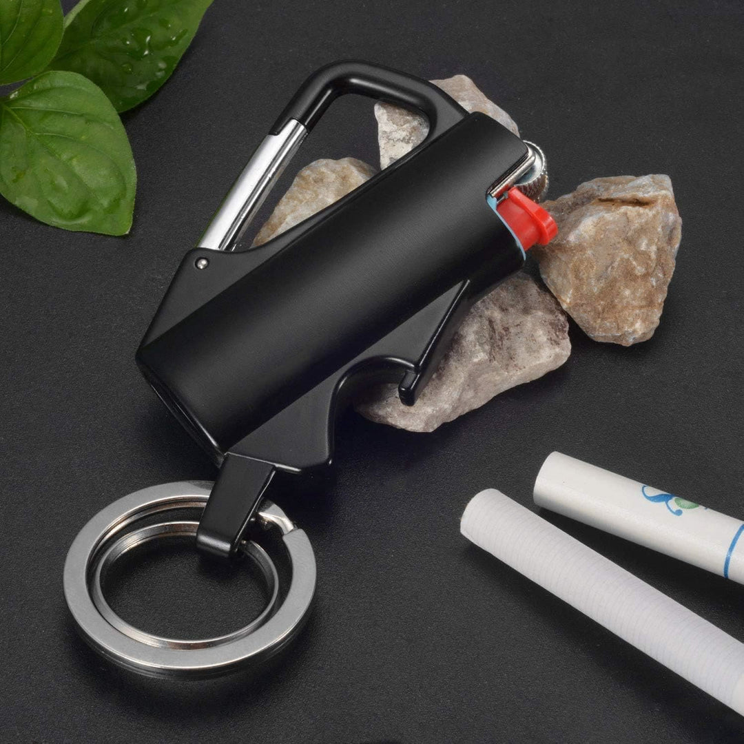 3-in-1 EDC-Schlüsselanhänger mit Werkzeug, Karabiner und Feuerzeugetui - image 0