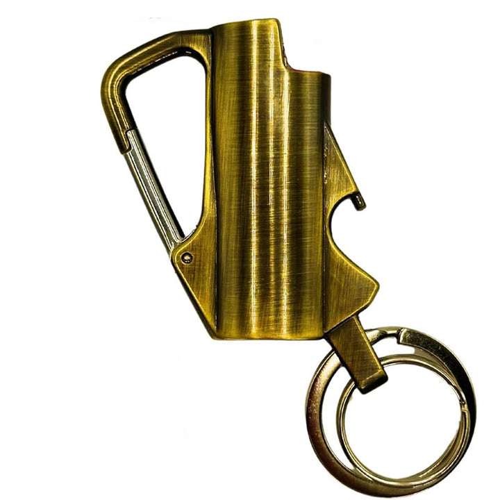 3-in-1 EDC-Schlüsselanhänger mit Werkzeug, Karabiner und Feuerzeugetui - Bronze - image 6