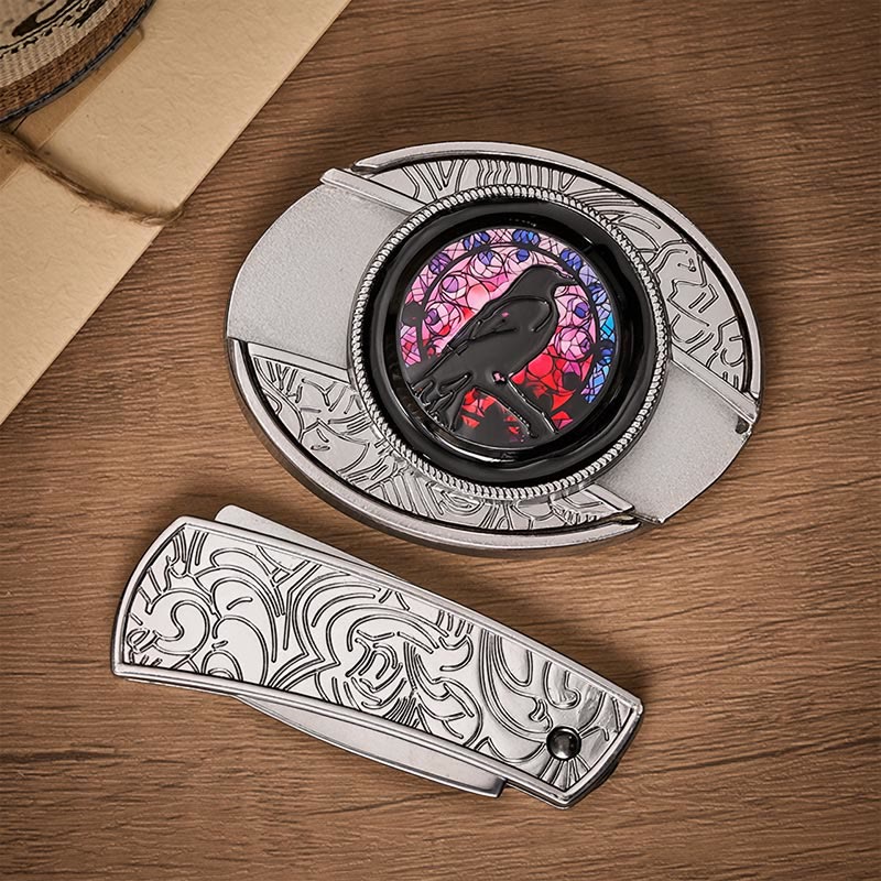 Witchy Raven DIY Verstecktes Klappmesser Schnalle Ledergürtel - image 9
