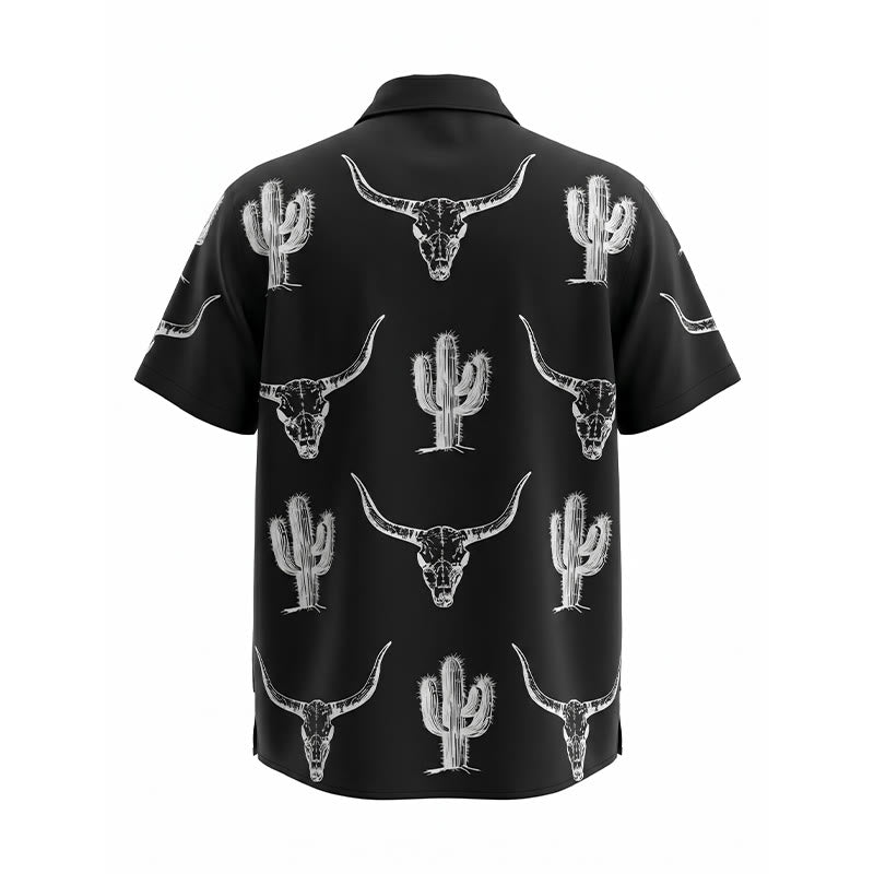Hemd mit auffälligem Western-Motiv: Grafik mit Kaktus und Longhorn - image 10
