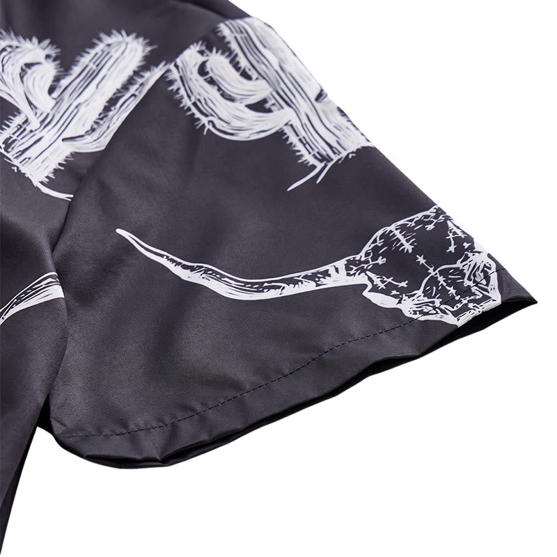 Hemd mit auffälligem Western-Motiv: Grafik mit Kaktus und Longhorn - image 8